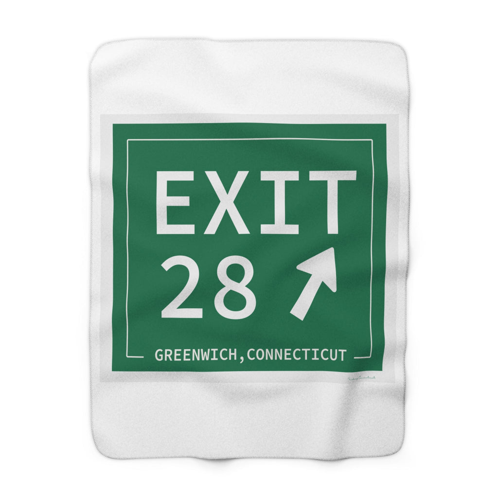 Merritt Parkway Exit 28 blanket -  greenwich connecticut gifts and merch by Finding Connecticut 