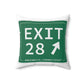 Merritt Parkway Exit 28 decor pillow - Greenwich Connecticut gifts and merch by Finding Connecticut 