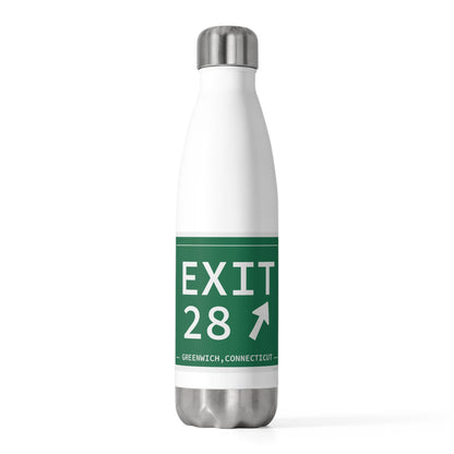 Merritt Parkway Exit 28 water bottle - Greenwich Connecticut gifts and merch by Finding Connecticut 