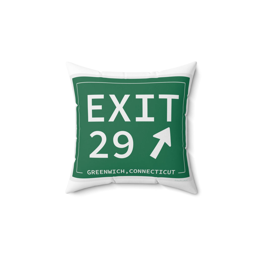 Merritt Parkway Exit 29 decor pillow - Greenwich Connecticut gifts and merch by Finding Connecticut 