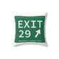 Merritt Parkway Exit 29 decor pillow - Greenwich Connecticut gifts and merch by Finding Connecticut 