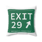 Merritt Parkway Exit 29 decor pillow - Greenwich Connecticut gifts and merch by Finding Connecticut 
