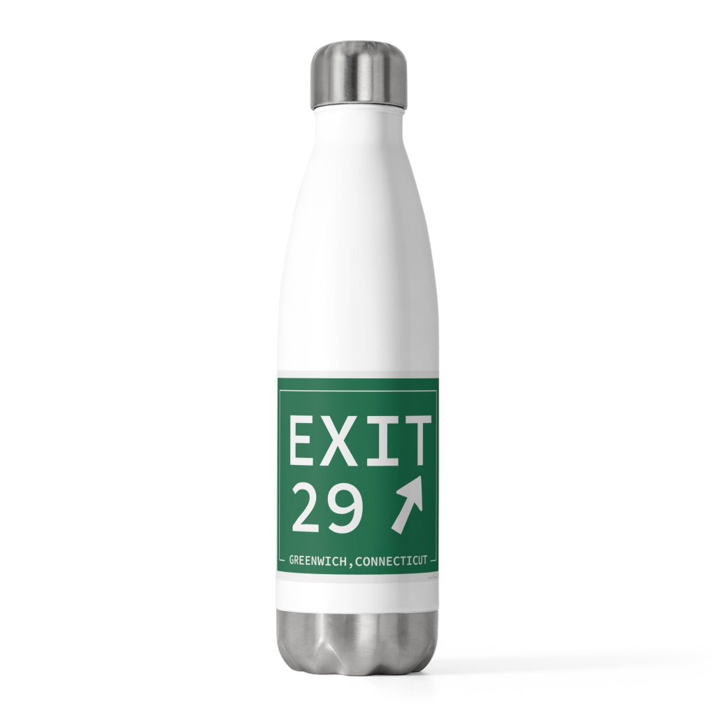 Merritt Parkway Exit 29 water bottle - Greenwich Connecticut gifts and merch by Finding Connecticut 