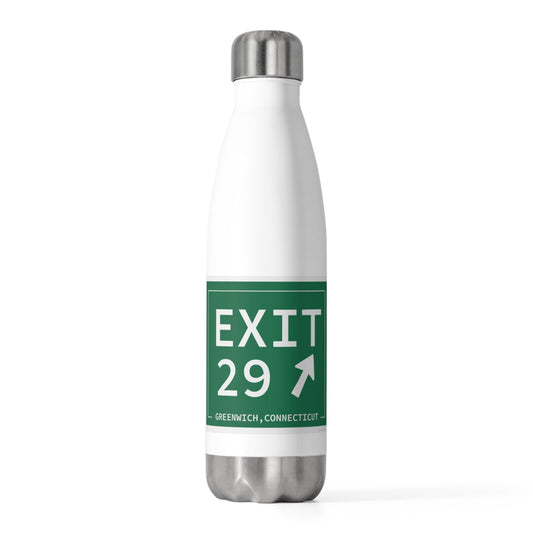 Merritt Parkway Exit 29 water bottle - Greenwich Connecticut gifts and merch by Finding Connecticut 