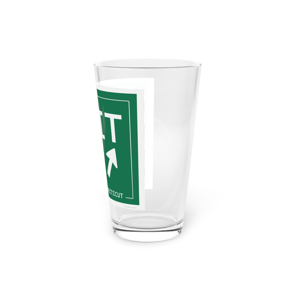Merritt Parkway Exit 31 pint glass -greenwich connecticut gifts and merch by  Finding Connecticut
