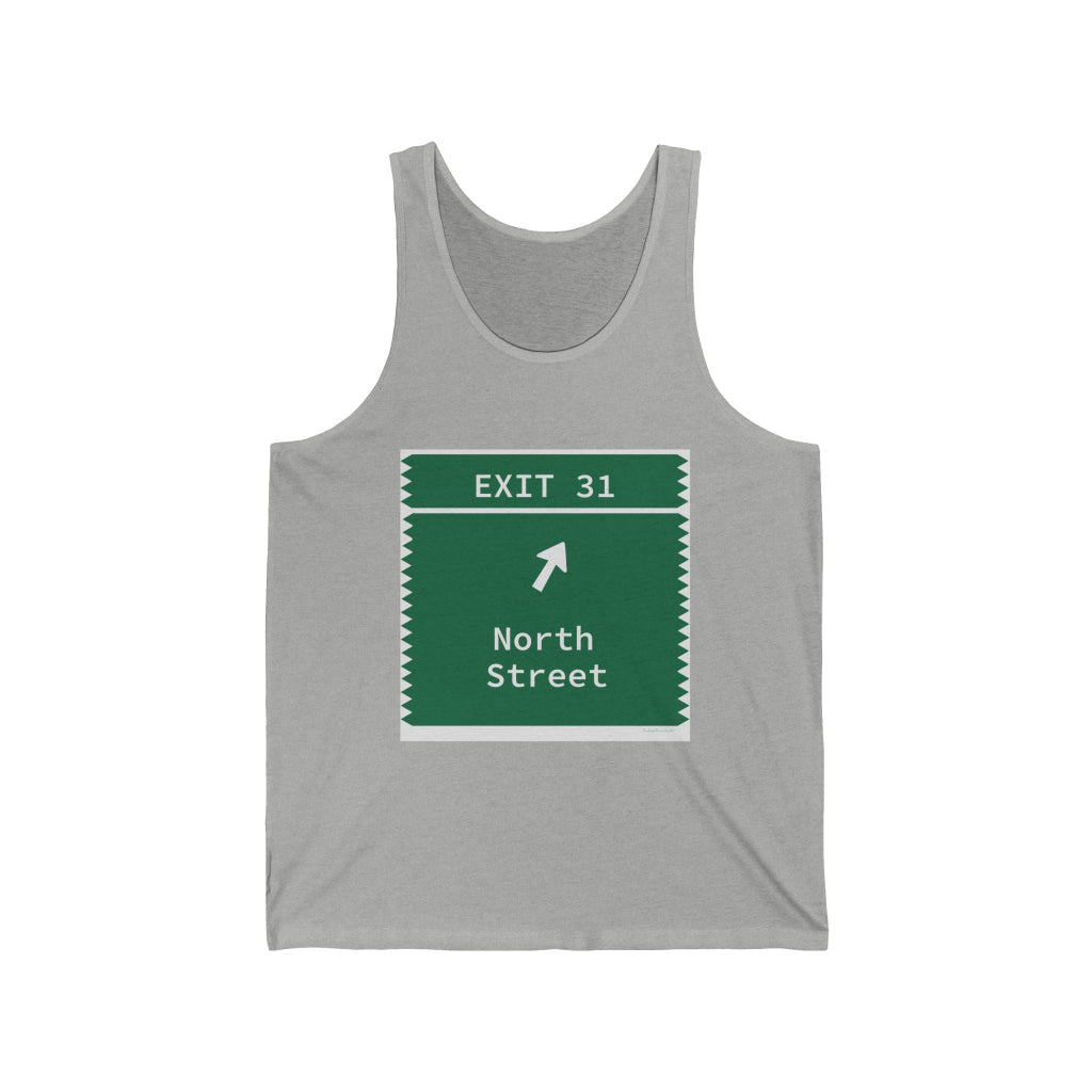 Merritt Parkway Exit 31 unisex tank top shirt - Greenwich Connecticut gifts and merch by Finding Connecticut 