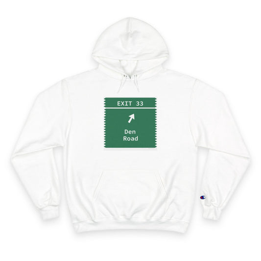 Merritt Parkway Exit 33 champion Hoodie sweatshirt - Stamford Connecticut gifts and merch by Finding Connecticut 