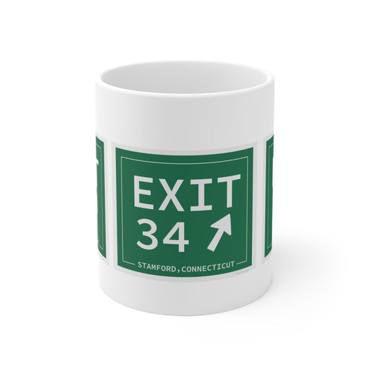 Merritt Parkway Exit 34 Mug - Stamford Connecticut gifts and merch by Finding Connecticut 