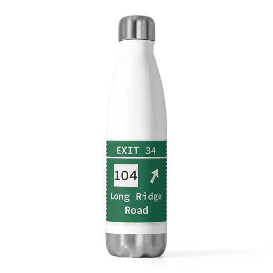 Merritt Parkway Exit 34 water bottle - Merritt Parkway and Stamford Connecticut gifts and merch by Finding Connecticut 