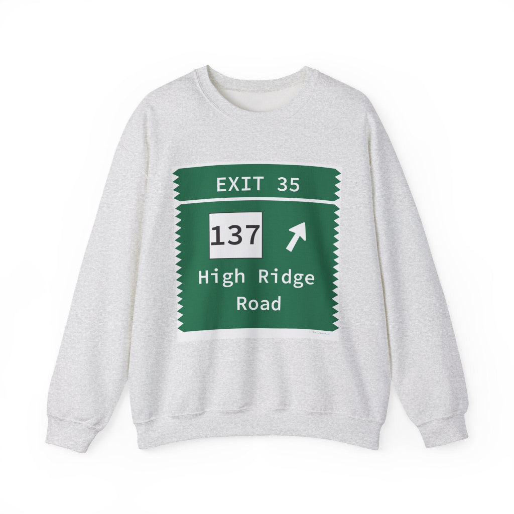 Merritt Parkway Exit 35 unisex sweatshirt - Stamford Connecticut gifts and merch by Finding Connecticut 