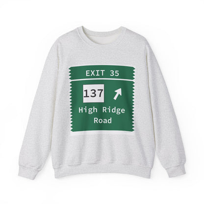 Merritt Parkway Exit 35 unisex sweatshirt - Stamford Connecticut gifts and merch by Finding Connecticut 
