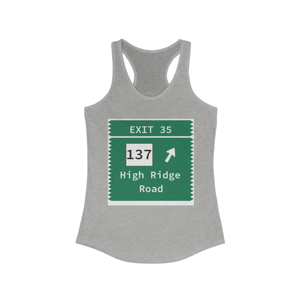 Merritt Parkway Exit 35 women's tank top shirt - Stamford Connecticut gifts and merch by Finding Connecticut 