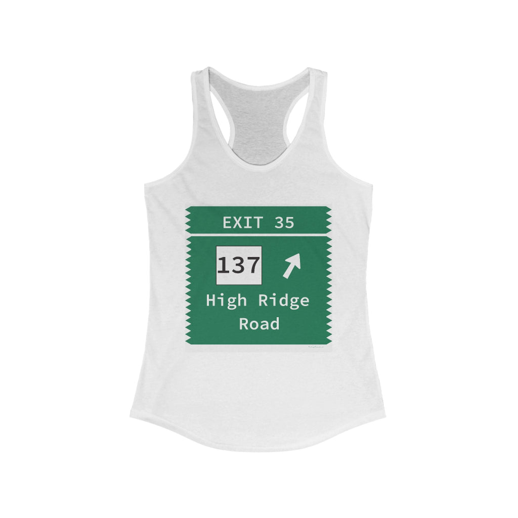 Merritt Parkway Exit 35 women's tank top shirt - Stamford Connecticut gifts and merch by Finding Connecticut 