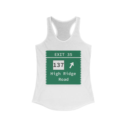 Merritt Parkway Exit 35 women's tank top shirt - Stamford Connecticut gifts and merch by Finding Connecticut 