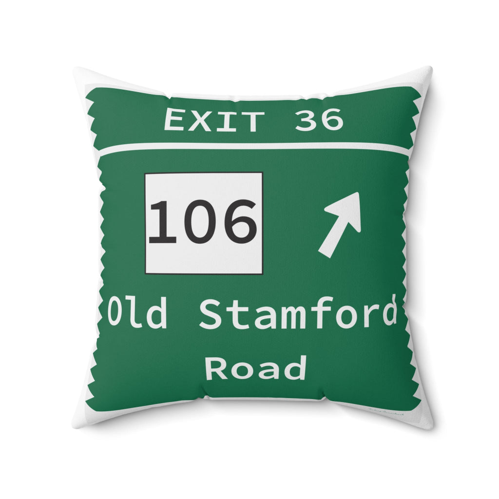 Merritt Parkway Exit 36 decor pillow - Merritt Parkway and New Canaan Connecticut gifts and merch by Finding Connecticut 