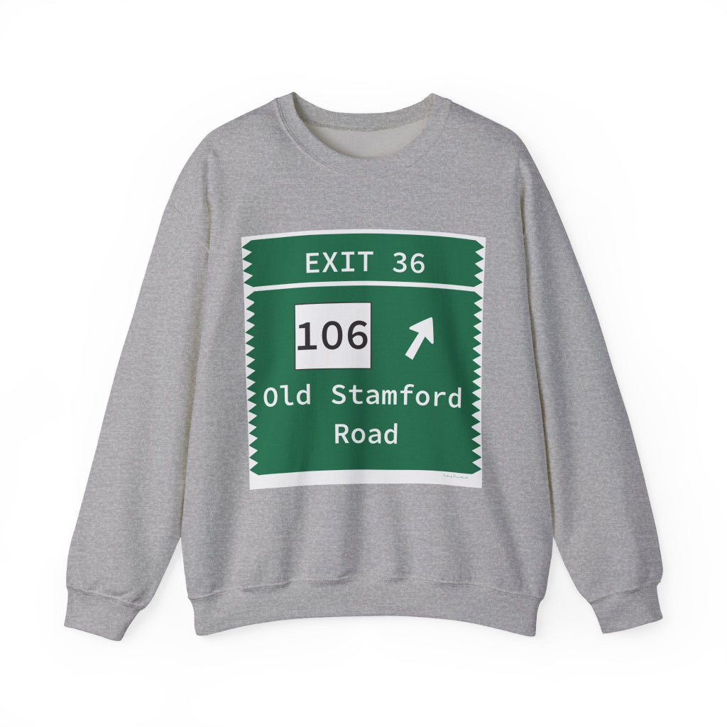 Merritt Parkway Exit 36 sweatshirt - Stamford Connecticut gifts and merch by Finding Connecticut
