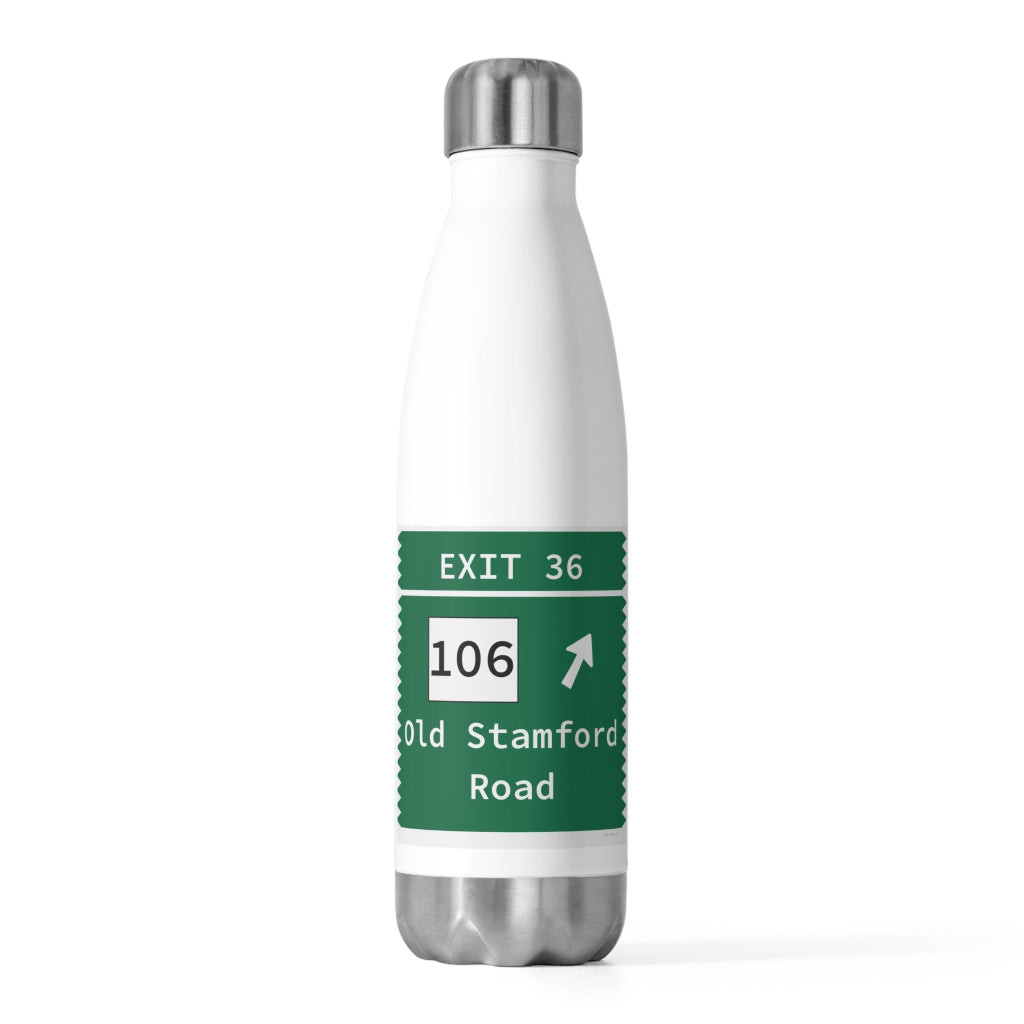 Merritt Parkway Exit 36 water bottle - Merritt Parkway and New Canaan Connecticut gifts and merch by Finding Connecticut 