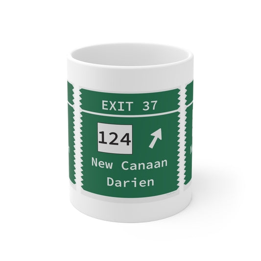 Merritt Parkway Exit 37 Mug - New Canaan Connecticut gifts and merch by Finding Connecticut 