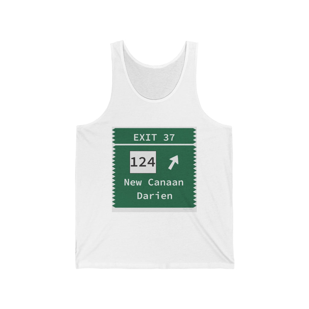 Merritt Parkway Exit 37 unisex tank top shirt - New Canaan Connecticut gifts and merch by Finding Connecticut