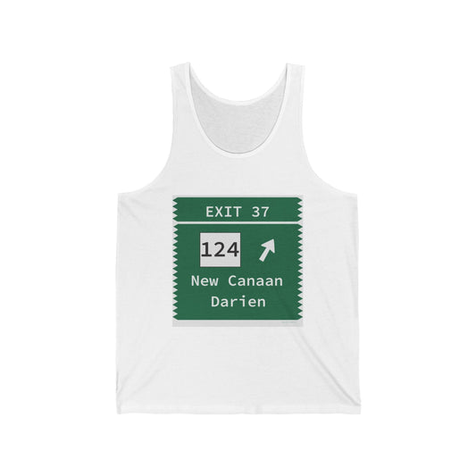Merritt Parkway Exit 37 unisex tank top shirt - New Canaan Connecticut gifts and merch by Finding Connecticut