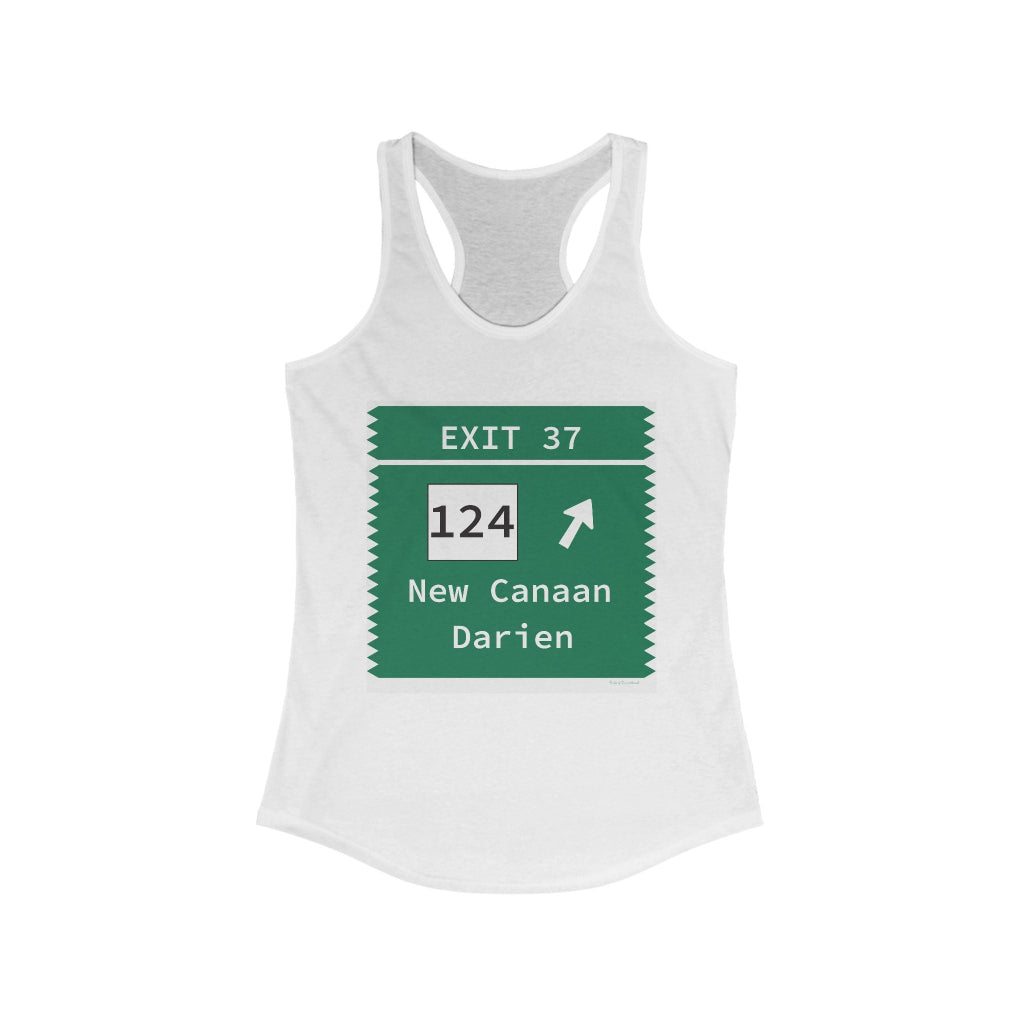 Merritt Parkway Exit 37 womens tank top shirt - New Canaan Connecticut gifts and merch by Finding Connecticut 