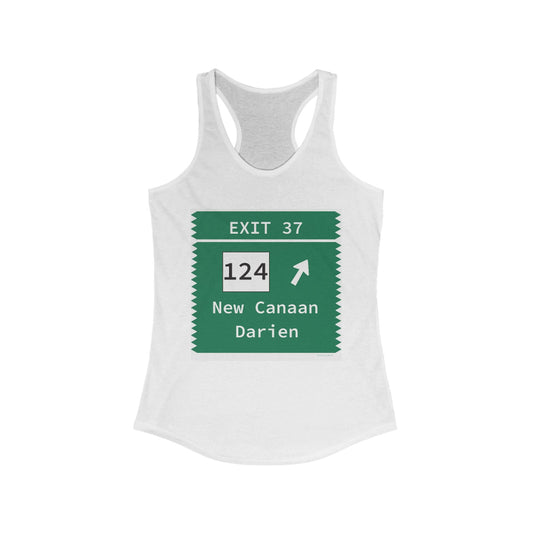 Merritt Parkway Exit 37 womens tank top shirt - New Canaan Connecticut gifts and merch by Finding Connecticut 