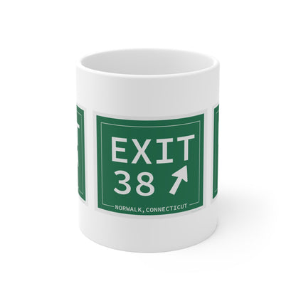 Merritt Parkway Exit 38 Mug - Norwalk Connecticut gifts and merch by Finding Connecticut 