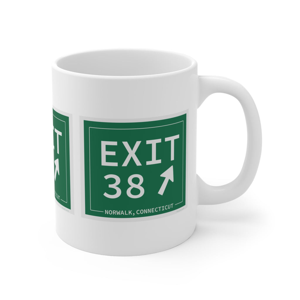 Merritt Parkway Exit 38 Mug - Norwalk Connecticut gifts and merch by Finding Connecticut 