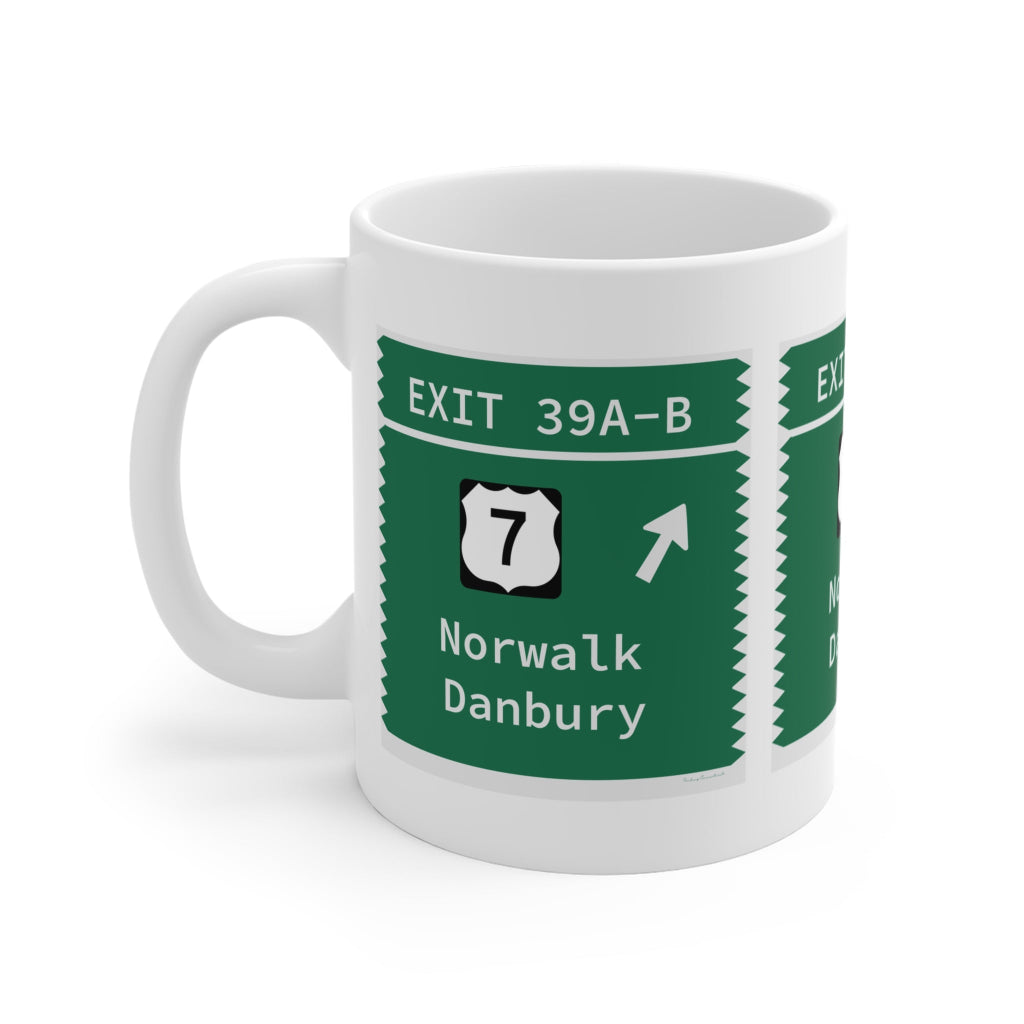 Merritt Parkway Exit 39A-B mug - Norwalk Connecticut gifts and merch by Finding Connecticut 