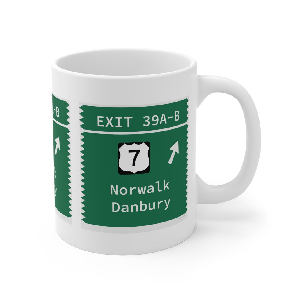 Merritt Parkway Exit 39A-B mug - Norwalk Connecticut gifts and merch by Finding Connecticut 