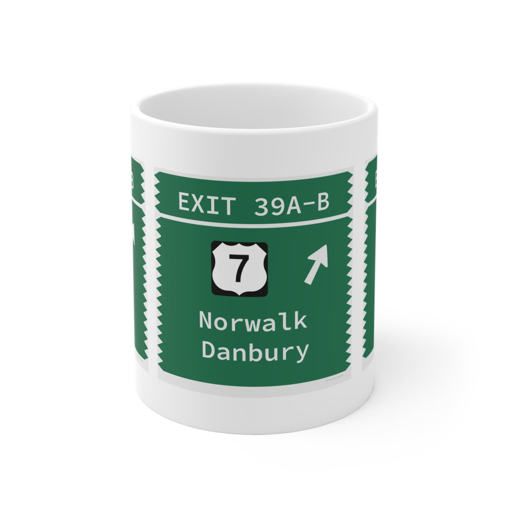 Merritt Parkway Exit 39A-B mug - Norwalk Connecticut gifts and merch by Finding Connecticut 