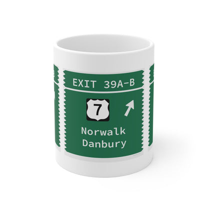 Merritt Parkway Exit 39A-B mug - Norwalk Connecticut gifts and merch by Finding Connecticut 