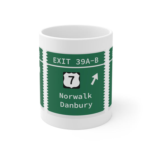 Merritt Parkway Exit 39A-B mug - Norwalk Connecticut gifts and merch by Finding Connecticut 