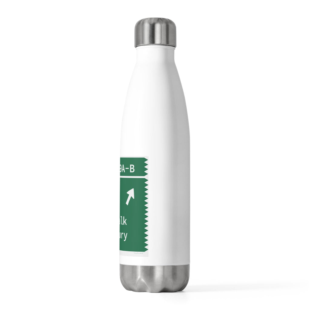 Merritt Parkway Exit 39A-B water bottle - Merritt Parkway and Norwalk Connecticut gifts and merch by Finding Connecticut 