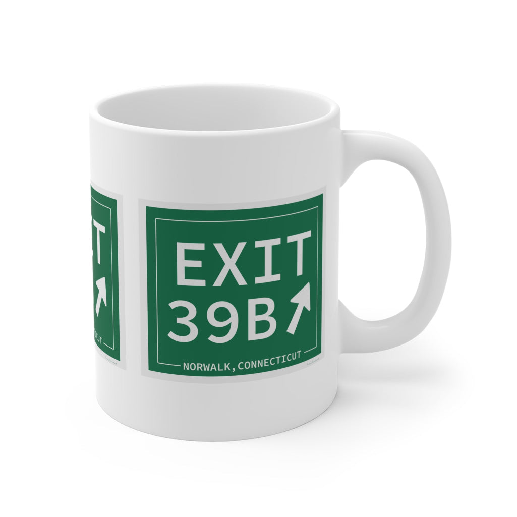 Merritt Parkway Exit 39B Mug - Norwalk Connecticut gifts and merch by Finding Connecticut