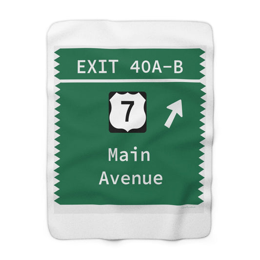 Merritt Parkway Exit 40A-B blanket - Merritt Parkway and Norwalk Connecticut gifts and merch by Finding Connecticut 
