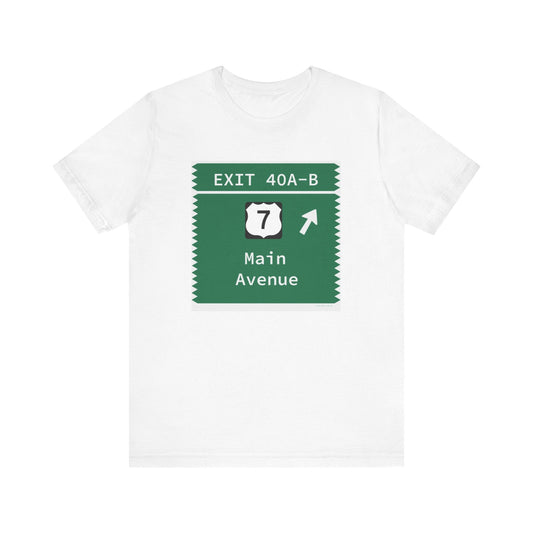 Merritt Parkway Exit 40A-B t shirt - Merritt parkway and norwalk connecticut gifts and merch by Finding Connecticut 