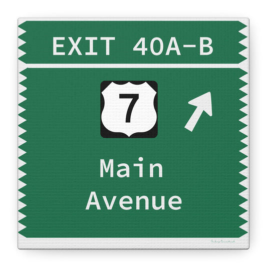 Merritt Parkway Exit 40A-B wall art decor - Merritt Parkway and Norwalk Connecticut gifts and merch by Finding Connecticut 