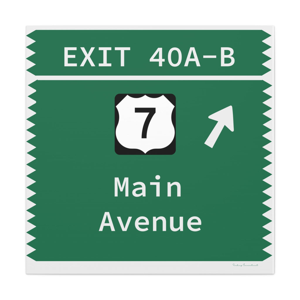 Merritt Parkway Exit 40A-B wall art decor - Merritt Parkway and Norwalk Connecticut gifts and merch by Finding Connecticut 