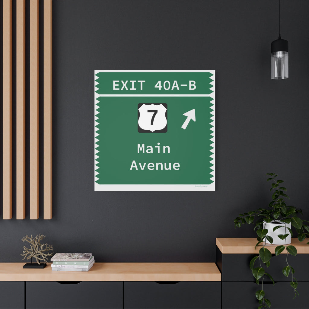 Merritt Parkway Exit 40A-B wall art decor - Merritt Parkway and Norwalk Connecticut gifts and merch by Finding Connecticut 