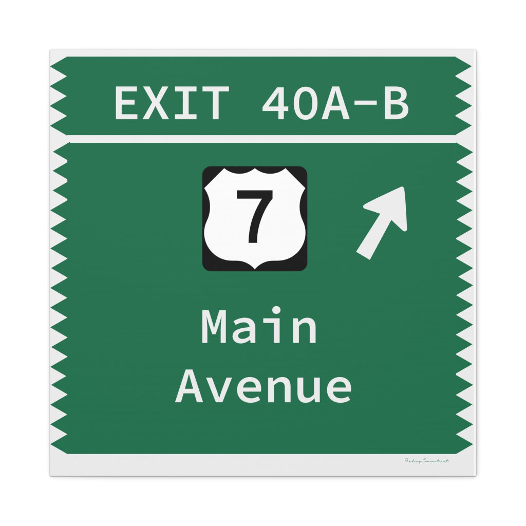 Merritt Parkway Exit 40A-B wall art decor - Merritt Parkway and Norwalk Connecticut gifts and merch by Finding Connecticut 