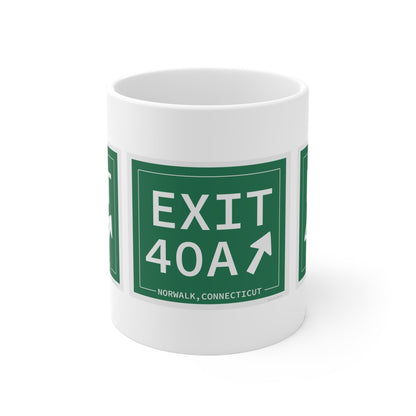 Merritt Parkway Exit 40A Mug - Norwalk Connecticut gifts and merch by Finding Connecticut 