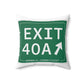 Merritt Parkway Exit 40A  decor pillow - Norwalk  Connecticut gifts and merch by Finding Connecticut 