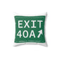 Merritt Parkway Exit 40A  decor pillow - Norwalk  Connecticut gifts and merch by Finding Connecticut 