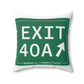 Merritt Parkway Exit 40A  decor pillow - Norwalk  Connecticut gifts and merch by Finding Connecticut 
