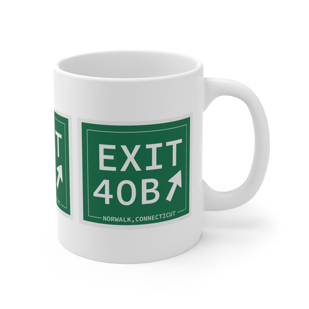 Merritt Parkway Exit 40B Mug - Norwalk Connecticut gifts and merch by Finding Connecticut 