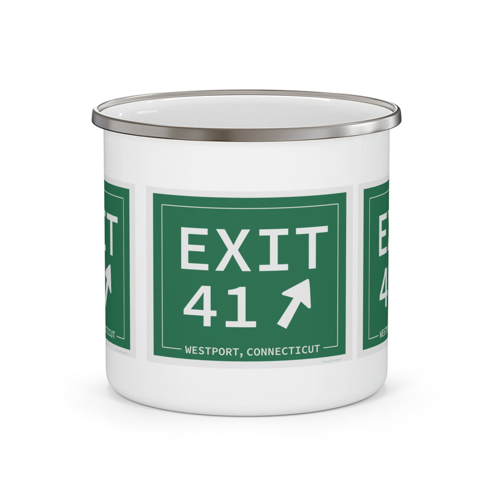 Merritt Parkway Exit 41 camping mug - Westport Connecticut gifts and merch by Finding Connecticut 