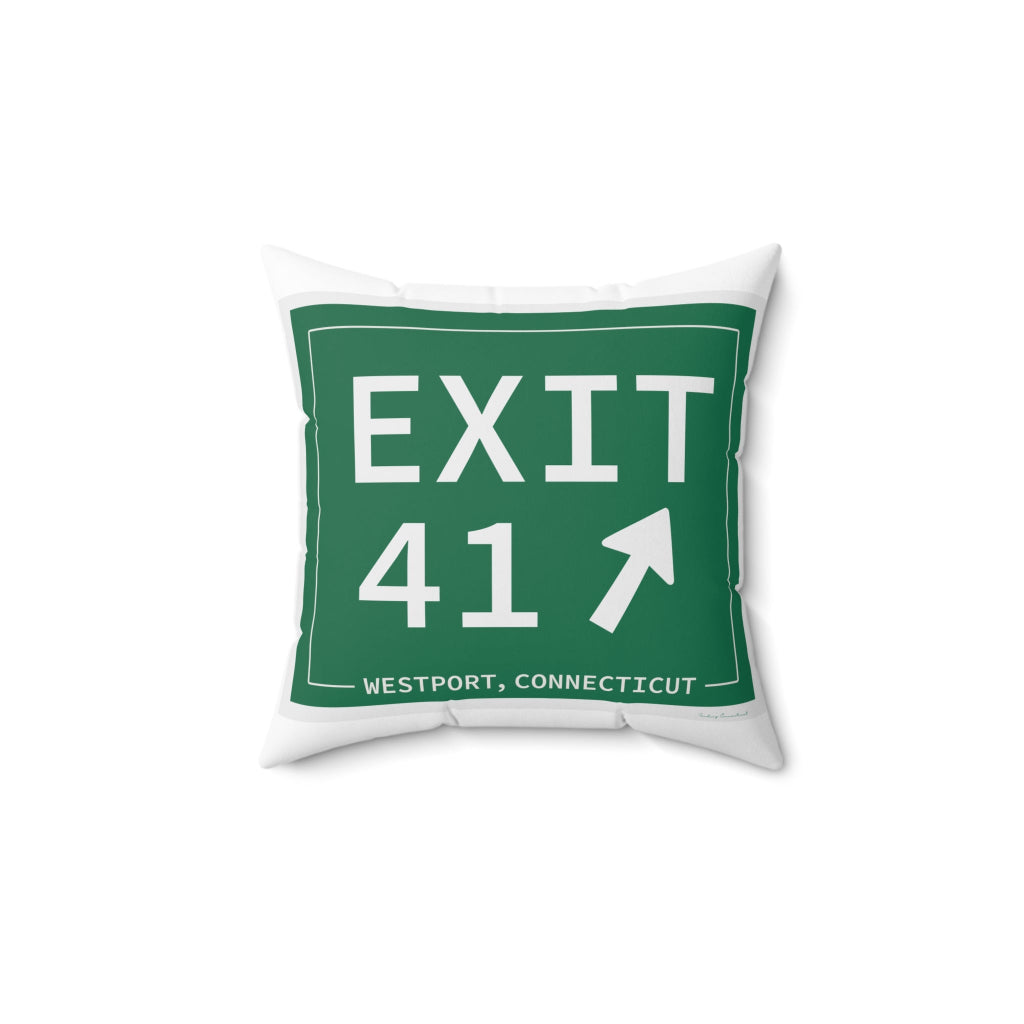 Merritt Parkway Exit 41 decor pillow - Westport Connecticut gifts and merch by Finding Connecticut