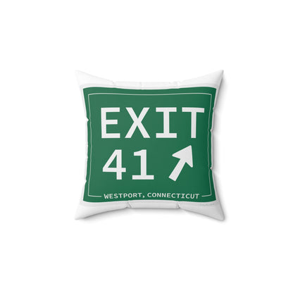 Merritt Parkway Exit 41 decor pillow - Westport Connecticut gifts and merch by Finding Connecticut