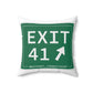 Merritt Parkway Exit 41 decor pillow - Westport Connecticut gifts and merch by Finding Connecticut